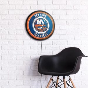 New York Islanders: Officially Licensed NHL Round Slimline Illuminated Wall Sign 14" x 18" by Fathead