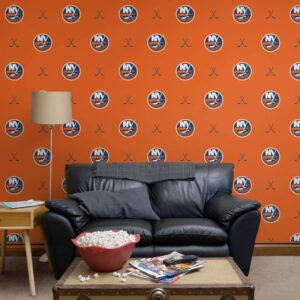 New York Islanders: Sticks Pattern - Officially Licensed NHL Removable Wallpaper 24" x 10.5' (21.0 sf) by Fathead