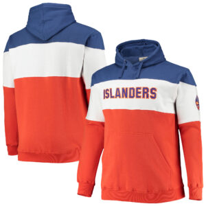 Men's Fanatics Branded Royal/Orange New York Islanders Big & Tall Colorblock Fleece Hoodie