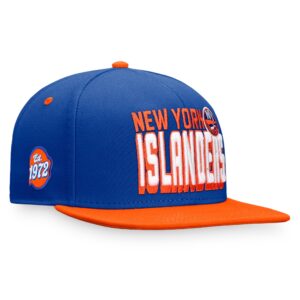 Men's Fanatics Branded Royal/Orange New York Islanders Heritage Retro Two-Tone Snapback Hat