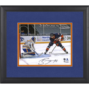 Mat Barzal New York Islanders Autographed Framed 8" x 10" Between the Legs Goal Photograph