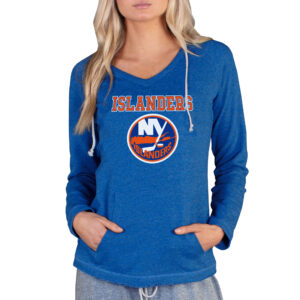 Women's Concepts Sport Royal New York Islanders Mainstream Terry Tri-Blend Long Sleeve Hooded Top