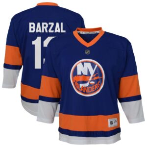 Mathew Barzal Youth Royal New York Islanders Home Replica Custom Jersey
